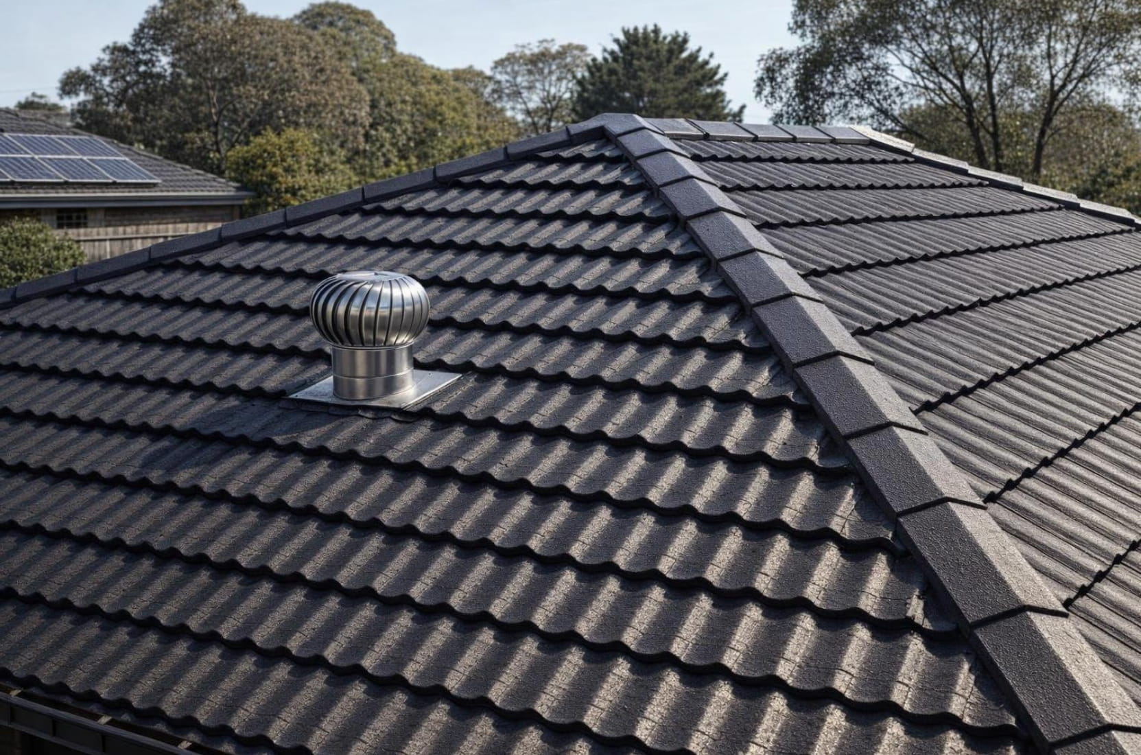 Restored concrete tile roof in Melbourne's south east